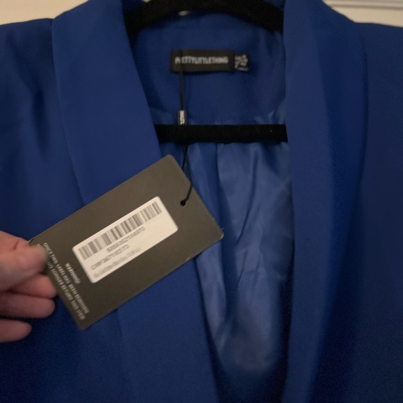 Blue Gold Button Blazer Dress - Picture 3 of 4